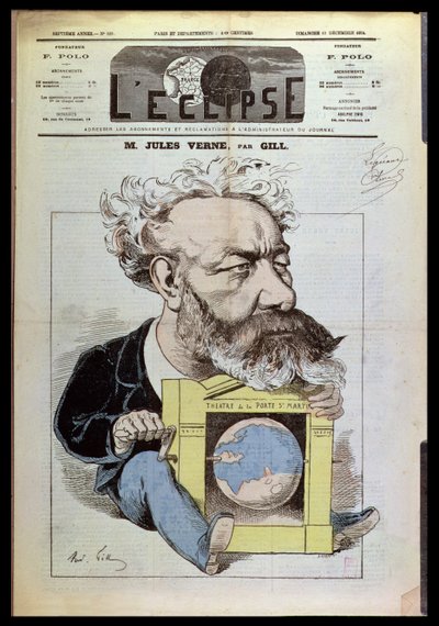 Caricature de Jules Verne (1828-1905) de 